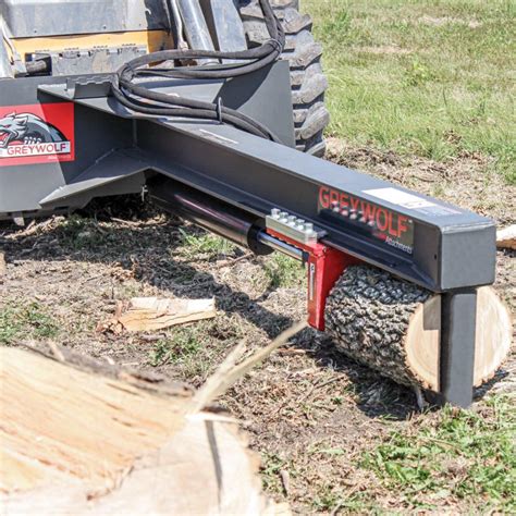 commercial log splitter skid steer|skid steer attachment log splitter.